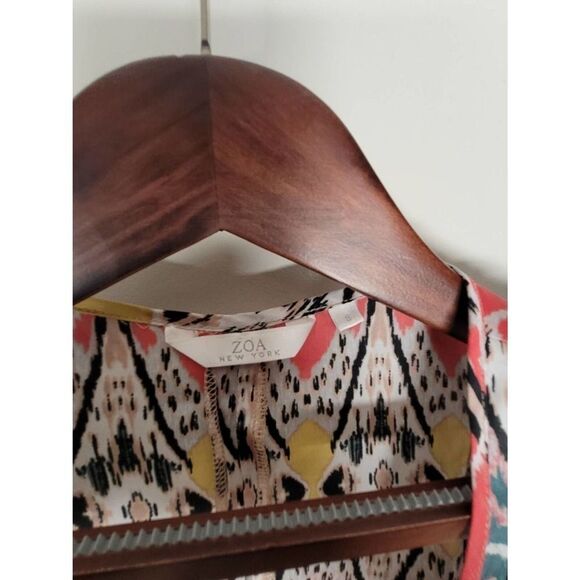 ZOA‎ Blouse Women's Small Flowy Sleeveless Boho Chic Casual Colorful Top Layers - Picture 9 of 10